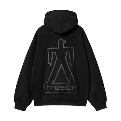 Carhartt WIP TRESOR SS24 Basement Black Graphic Hoodie Unisex Pullover I032737-0GL-XX