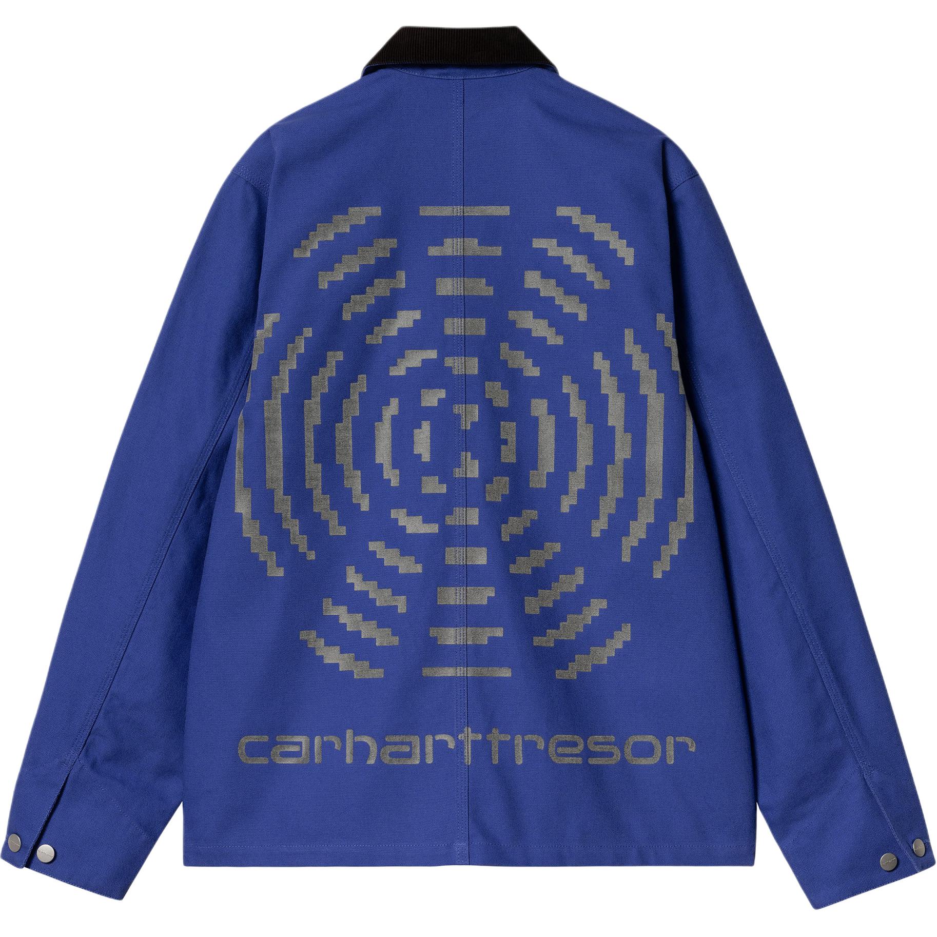 Carhartt WIP x TRESOR SS24 Michigan Coat Corduroy Collar Reflective Print Blue I032683-1XA-XX