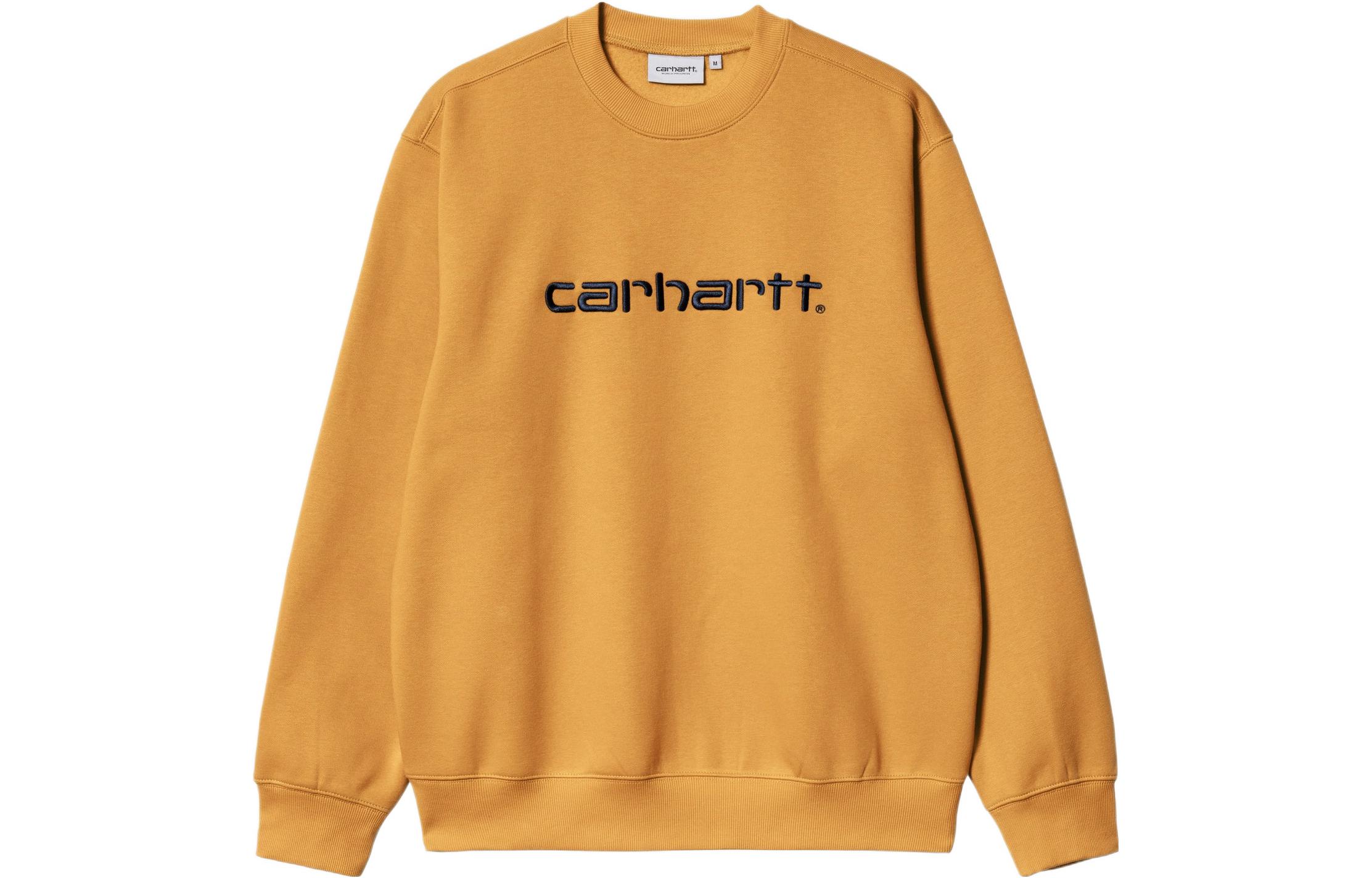 Carhartt WIP Yellow Crewneck Sweatshirt with Embroidered Logo I030229-10E-XX