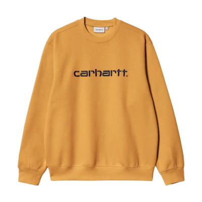 Carhartt WIP Yellow Crewneck Sweatshirt with Embroidered Logo I030229-10E-XX