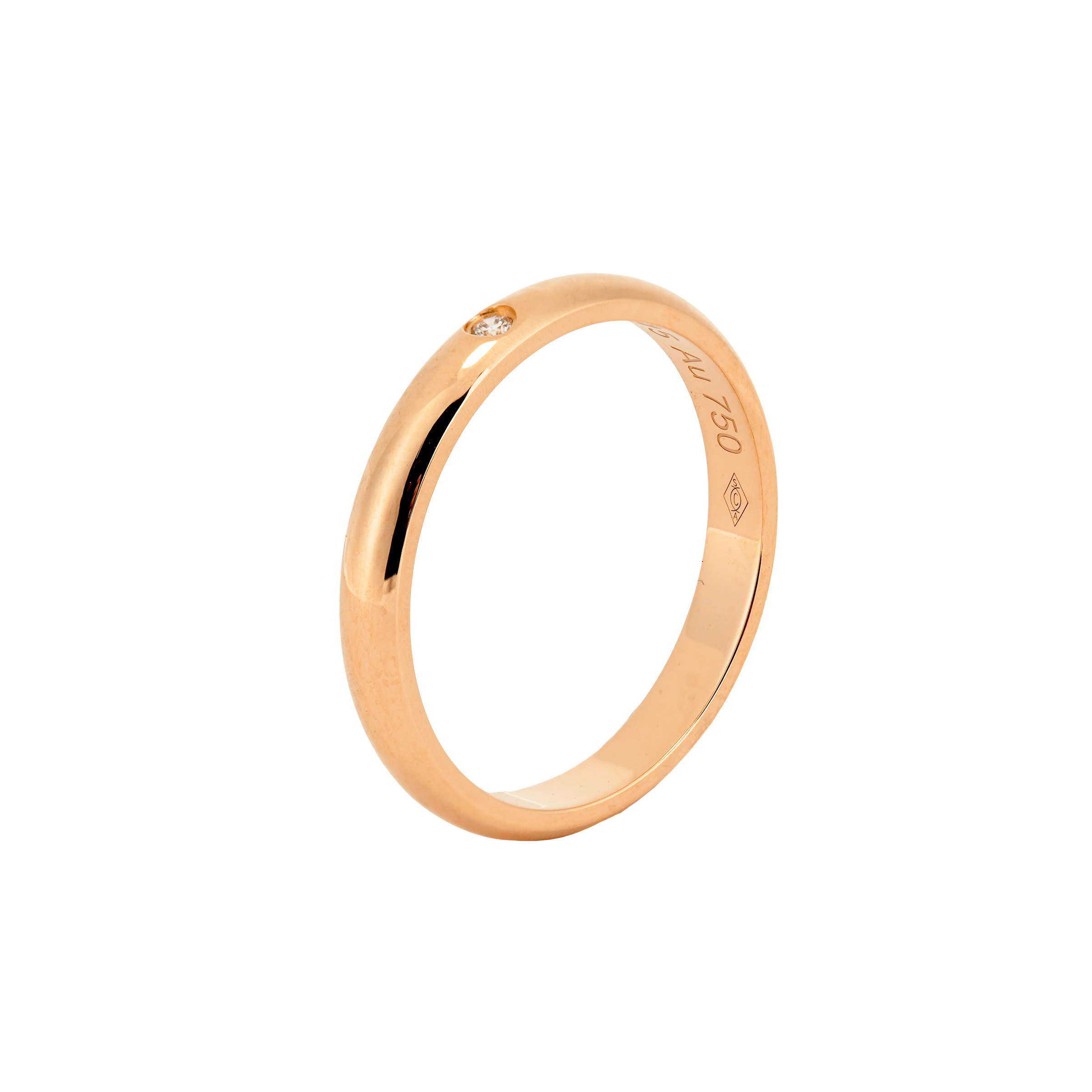 Cartier 1895 Series Rose Gold Diamond Ring Unisex Couples Edition. b4088200