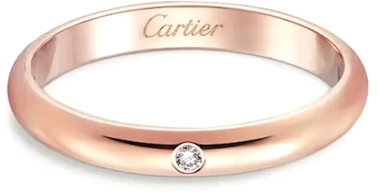 Cartier 1895 Series Rose Gold Diamond Ring Unisex Couples Edition. b4088200 2