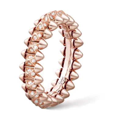 Cartier 18K Rose Gold Diamond Ring (0.31ct) Unisex Couple Design. N4796100