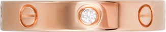 Order Cartier 18K玫瑰金戒指,鑲嵌鑽石,刻字設計,情侶款男女皆宜。 B4050700