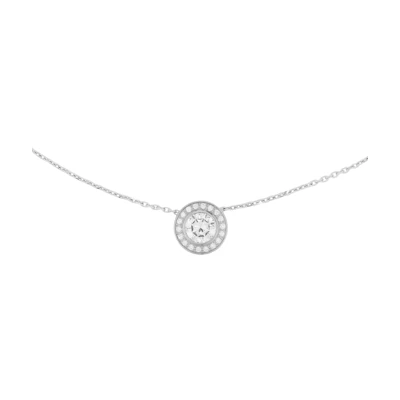 Cartier 18K White Gold Diamond Necklace Unisex Couple's Edition Silver N7407100