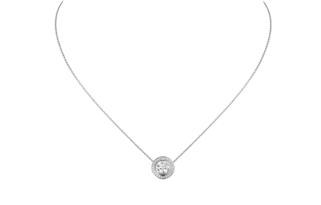 Cartier 18K White Gold Diamond Necklace Unisex Couple's Edition Silver N7407100 圖 2