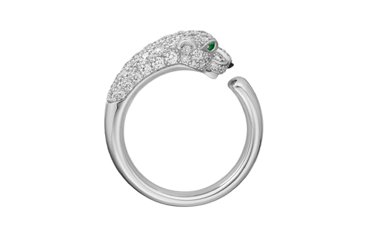 Cartier 18K White Gold Onyx Diamond Ring Unisex Couple Design. N4765900 圖 3