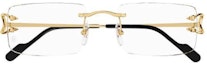Lookbook 卡地亞金色方形金屬光學眼鏡搭配純色鏡腿 CT0488O001
