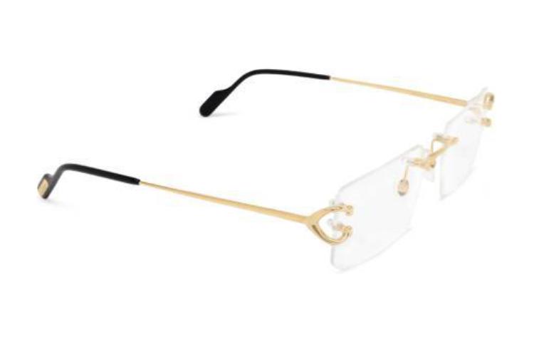 Purchase 卡地亞金色方形金屬光學眼鏡搭配純色鏡腿 CT0488O001