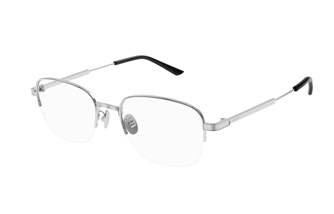Order Cartier 銀色合金方形光學眼鏡框 - 休閒時尚款式。 CT0382O-004