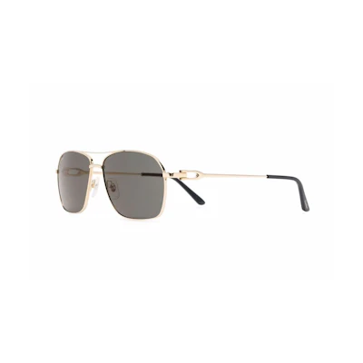 Cartier Square Gold Metal Sunglasses with Solid Logo Design. CT0306S