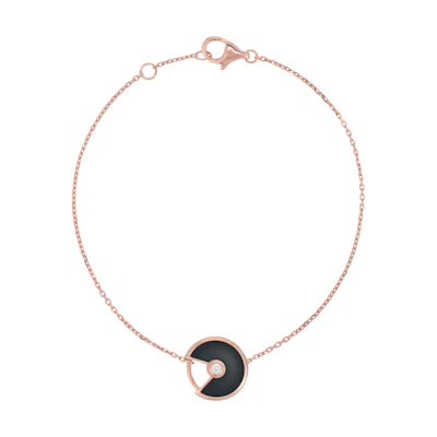 Cartier Amulette de Cartier Bracelet XS 18K Rose Gold with Onyx Charm. B6044117