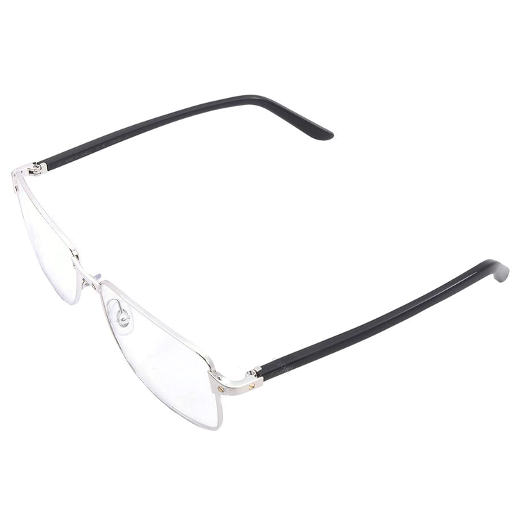 Purchase 卡地亞黑色不規則金屬光學眼鏡，男士專屬，帶有品牌標誌細節。 CT0040O-011