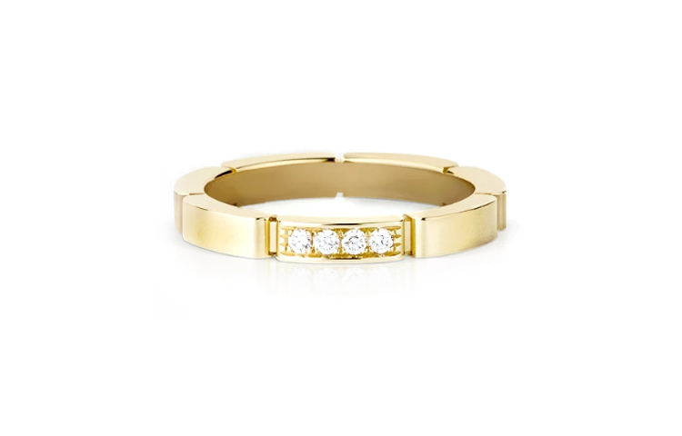 Cartier Brilliant Cut 18K Gold Ring Unisex Couple Design - Gold. B4080352
