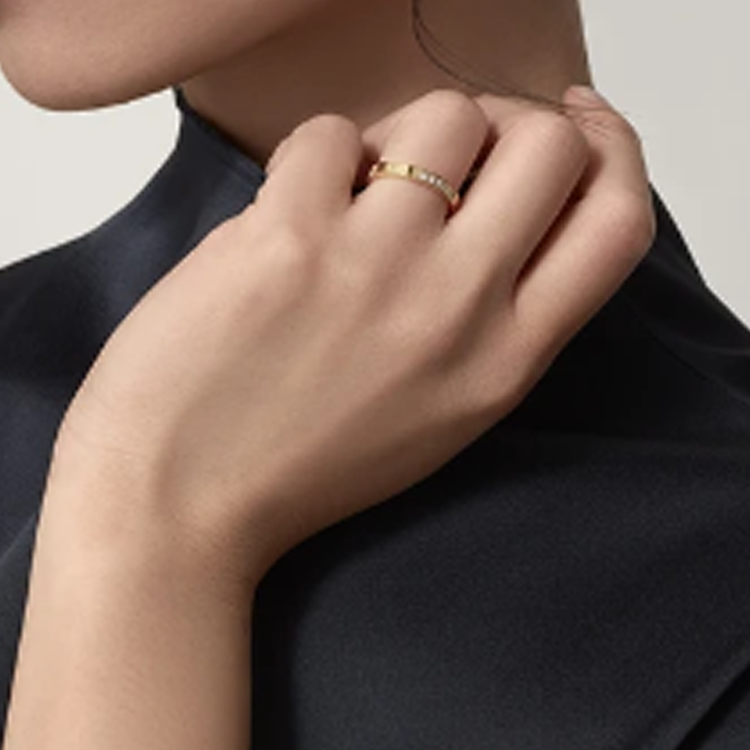 Cartier Brilliant Cut 18K Gold Ring Unisex Couple Design - Gold. B4080352 圖 4