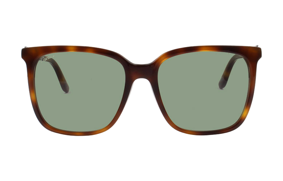 Lookbook Cartier 棕色不規則塑膠太陽眼鏡 男女情侶款式 CT0004SA 003