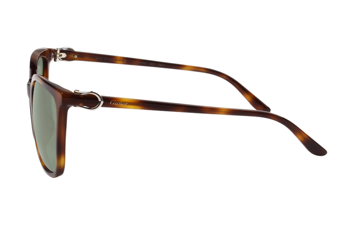 Shop Cartier 棕色不規則塑膠太陽眼鏡 男女情侶款式 CT0004SA 003