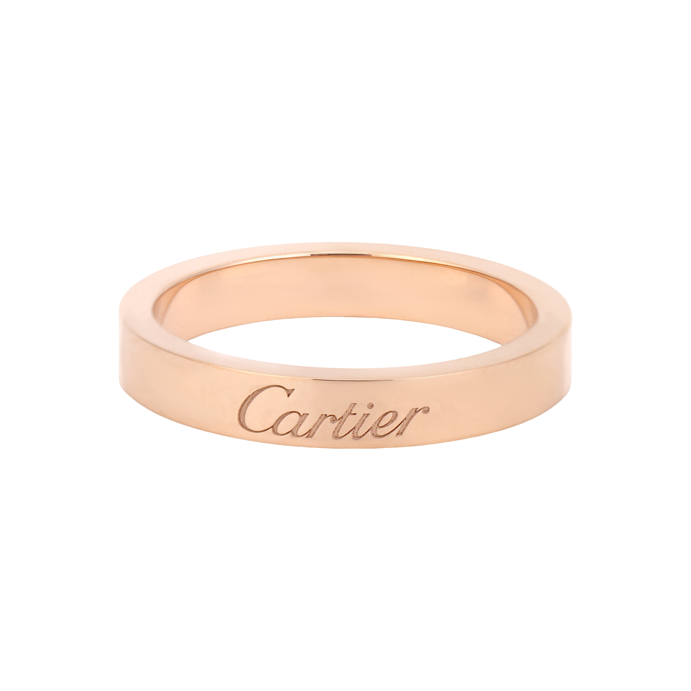 Cartier C de Cartier 18K Rose Gold Ring Unisex Couple Style Jewelry. B4087200
