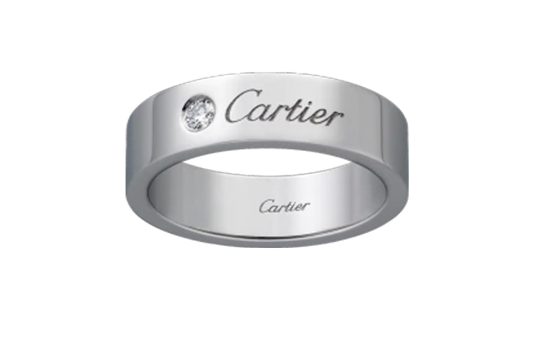 Cartier C de Cartier Classic Logo Platinum Ring Unisex Couple's Ring. B4210200 圖 2