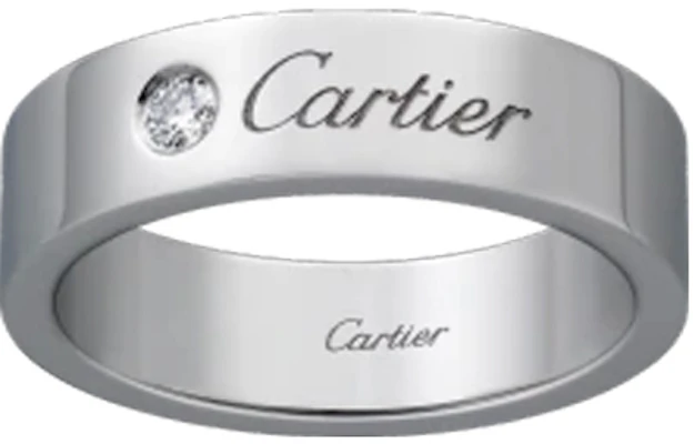 Cincin Platinum Cartier C de Cartier Logo Klasik Unisex untuk Pasangan. B4210200 Order Cincin Platinum Cartier C de Cartier Logo Klasik Unisex untuk Pasangan. B4210200