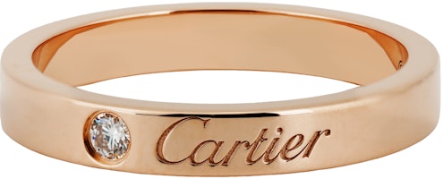Cartier C de Cartier Ring 18K Rose Gold Diamond Narrow Band Unisex Couples Ring. B4086400 Cartier C de Cartier Ring 18K Rose Gold Diamond Narrow Band Unisex Couples Ring. B4086400