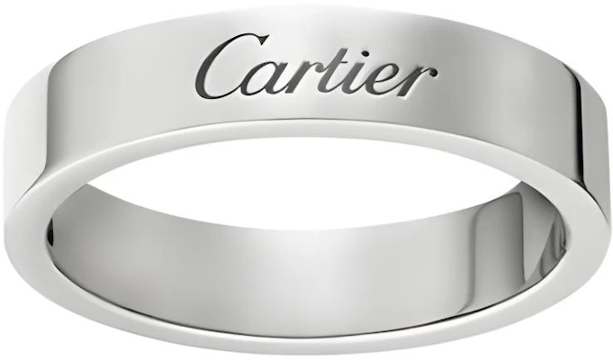 Cincin Cartier C de Cartier Perak Platinum Unisex Pasangan Logo Fesyen. B4098161 Order Cincin Cartier C de Cartier Perak Platinum Unisex Pasangan Logo Fesyen. B4098161