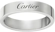 Order Cincin Cartier C de Cartier Perak Platinum Unisex Pasangan Logo Fesyen. B4098161