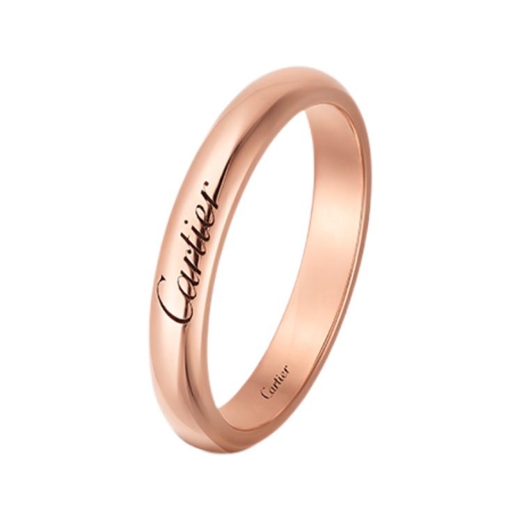 Cartier C de Cartier Wedding Ring Narrow Band Gold Unisex Couple Design. B4232500
