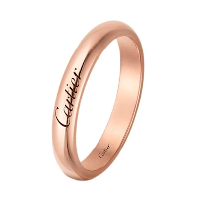 Cartier C de Cartier Wedding Ring Narrow Band Gold Unisex Couple Design. B4232500