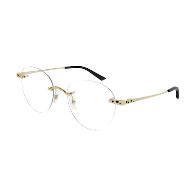 Cartier Classic Oval Panther Rimless Optical Glasses Gold Edition. CT0309O-001