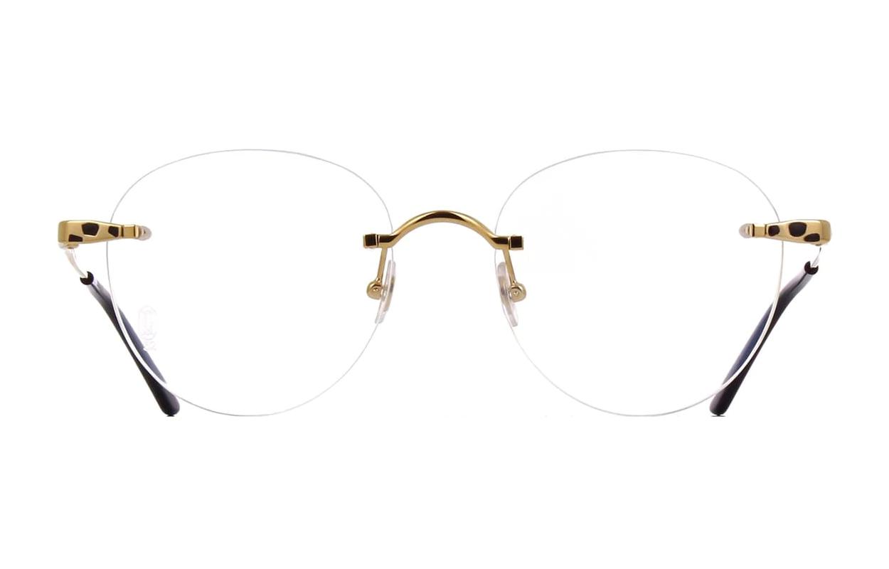 Lookbook 卡地亞經典無框眼鏡 金色豹紋版 CT0309O-001