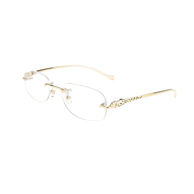 Cartier Classic Panther Oval Alloy Optical Eyeglass Frame Unisex Business Casual. CT0058O-001