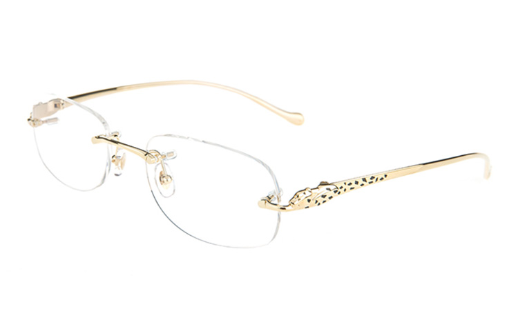 Order 卡地亞經典Panther橢圓合金光學眼鏡框 中性 商務休閒款式 CT0058O-001