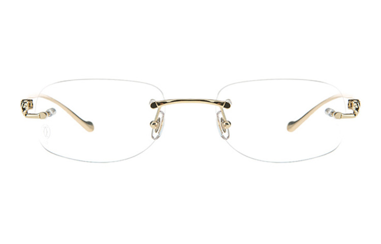 Lookbook 卡地亞經典Panther橢圓合金光學眼鏡框 中性 商務休閒款式 CT0058O-001