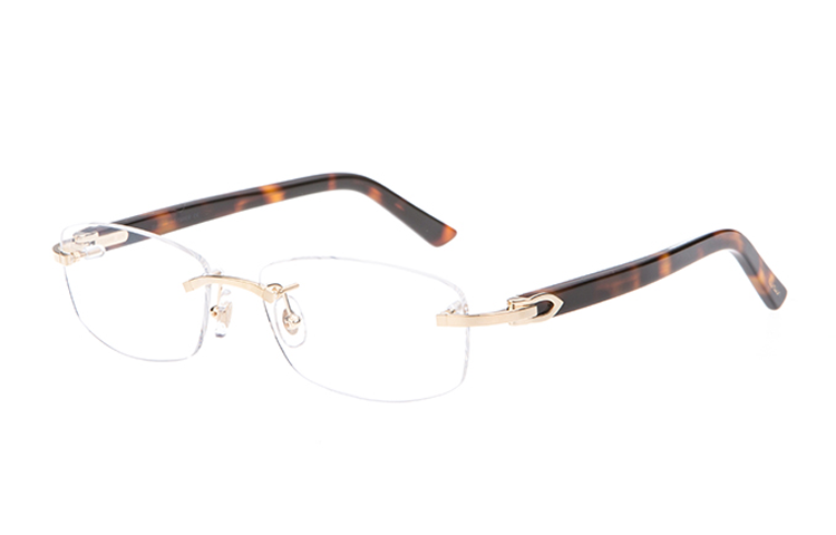 Cartier Classic Rimless Parisian Style Lightweight Optical Glasses Frames CT0048O-004