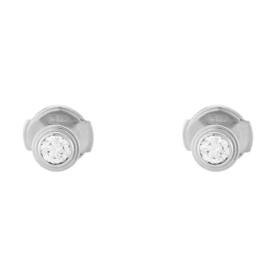 Cartier d'Amour Single Diamond 18K White Gold Earrings Unisex Couple Design B8301407