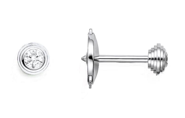 Shop 卡地亞 d''Amour 單鑽18K白金耳環 情侶設計 男女適用 B8301407