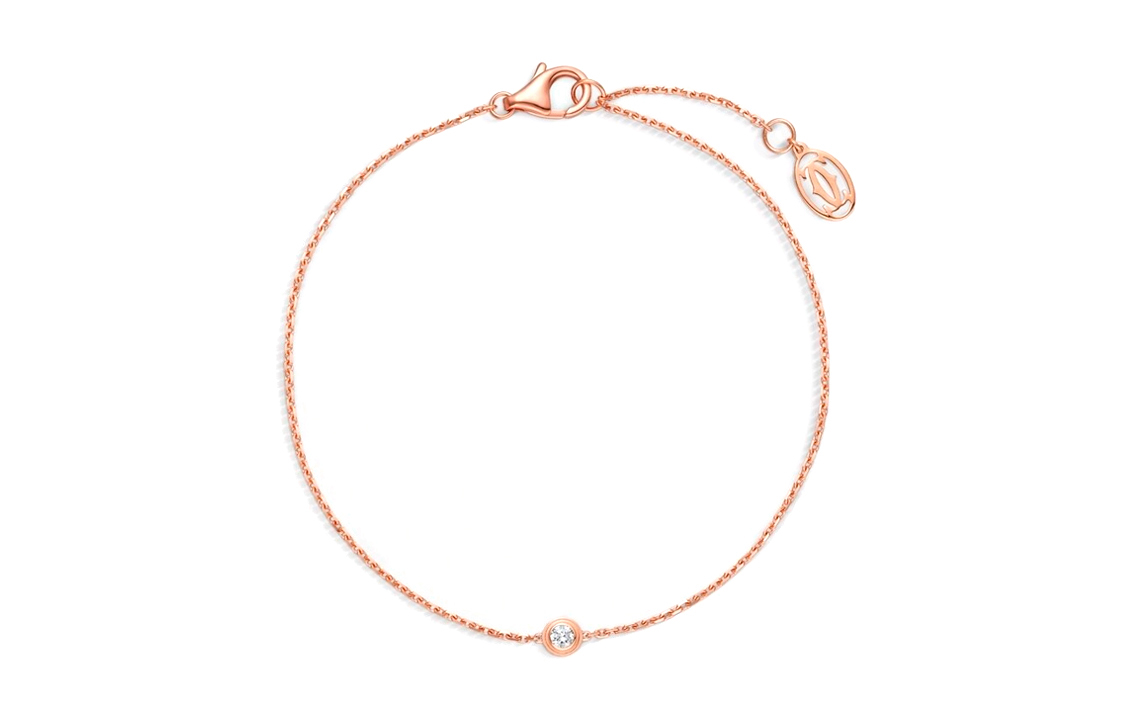Cartier Diamants Légers Single Diamond 18k Rose Gold Bracelet Unisex Couple Design B6040300 圖 2