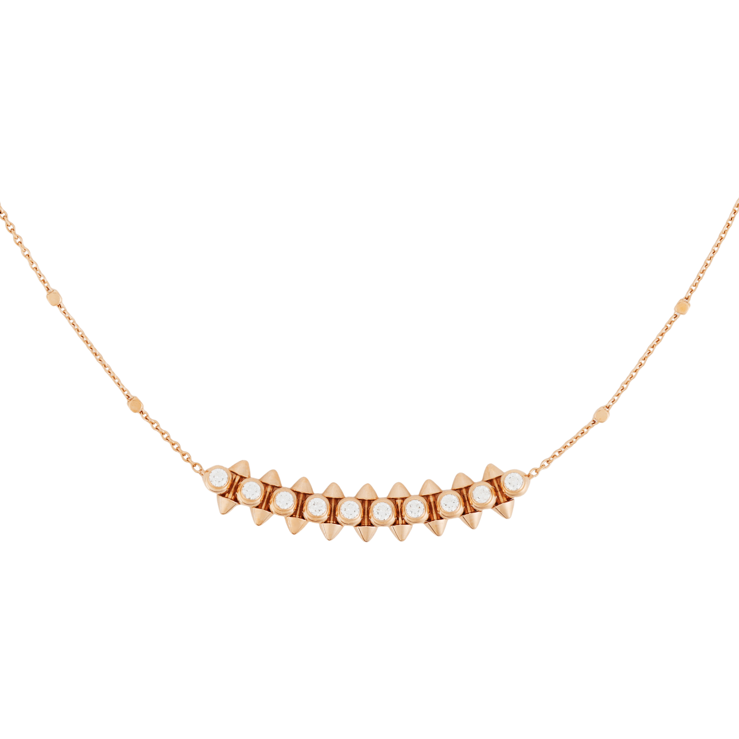 Cartier Diamond-Studded Gold Necklace Unisex Couple Design N7424312