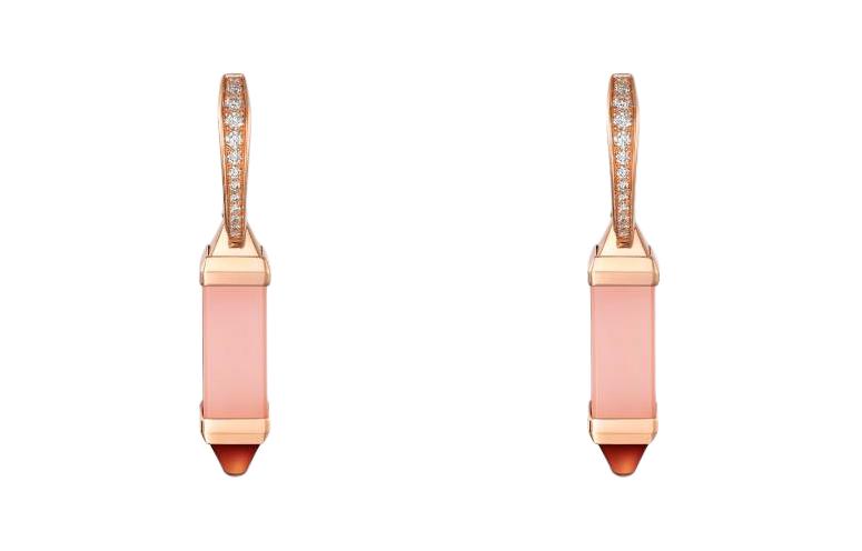 Cartier Diamond Accent 18K Rose Gold Earrings Unisex Couple Pink B8301447