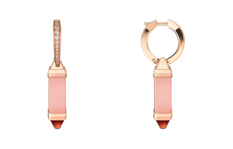 Shop 卡地亞18K玫瑰金鑽石耳環 情侶款 粉色 B8301447