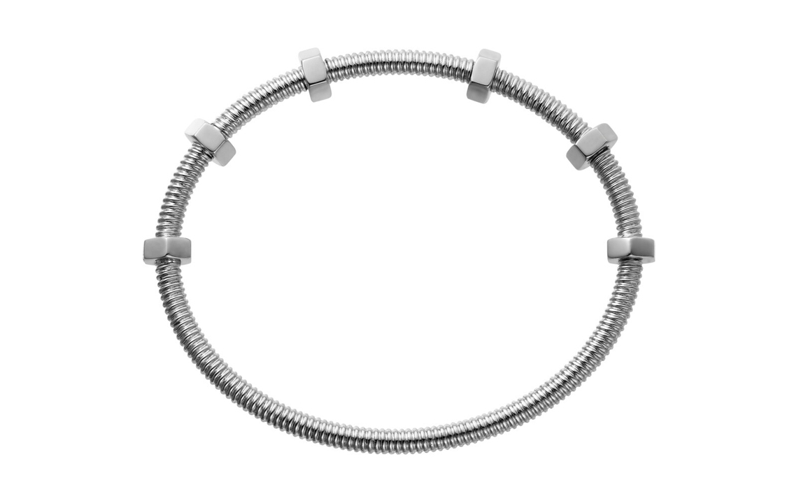 Order Cartier Ecrou De Cartier 手鐲 18K白金 男女情侶款設計。 B6049617
