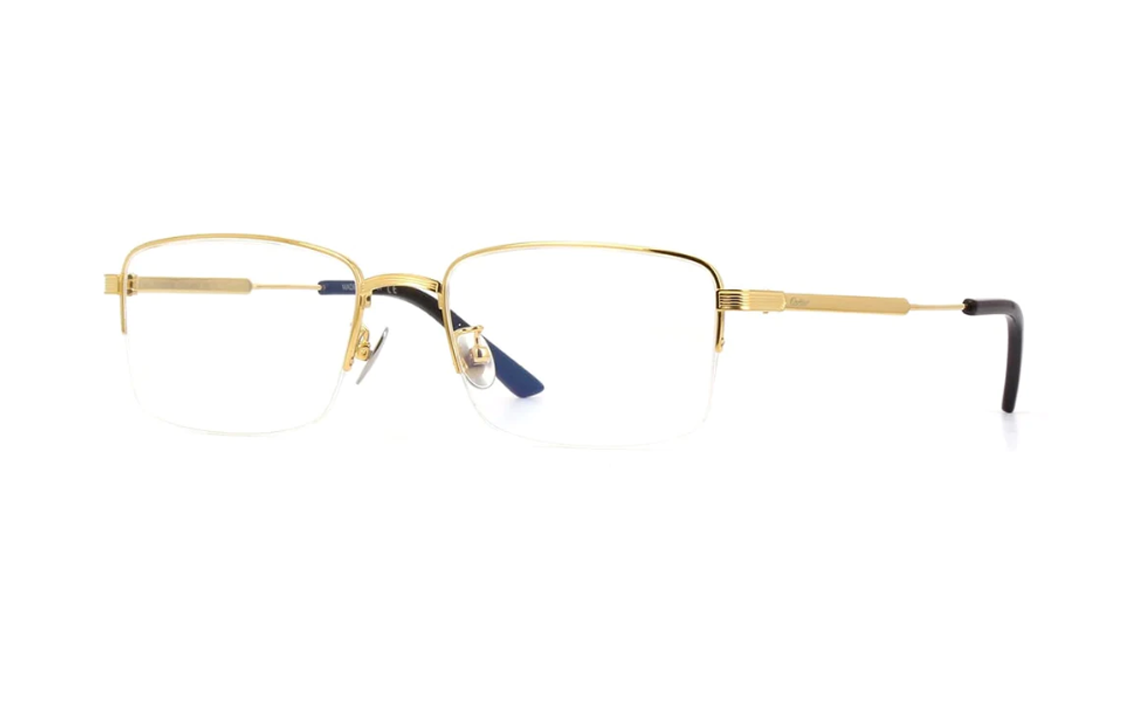 Cartier Eyeglasses Minimalist Half-Rim Square Optical Frame Unisex. CT0348O-001