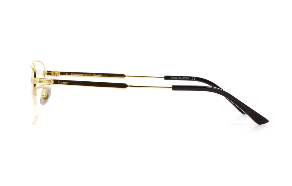 Shop 卡地亞極簡半框方形鏡框眼鏡男女通用款式 CT0348O-001