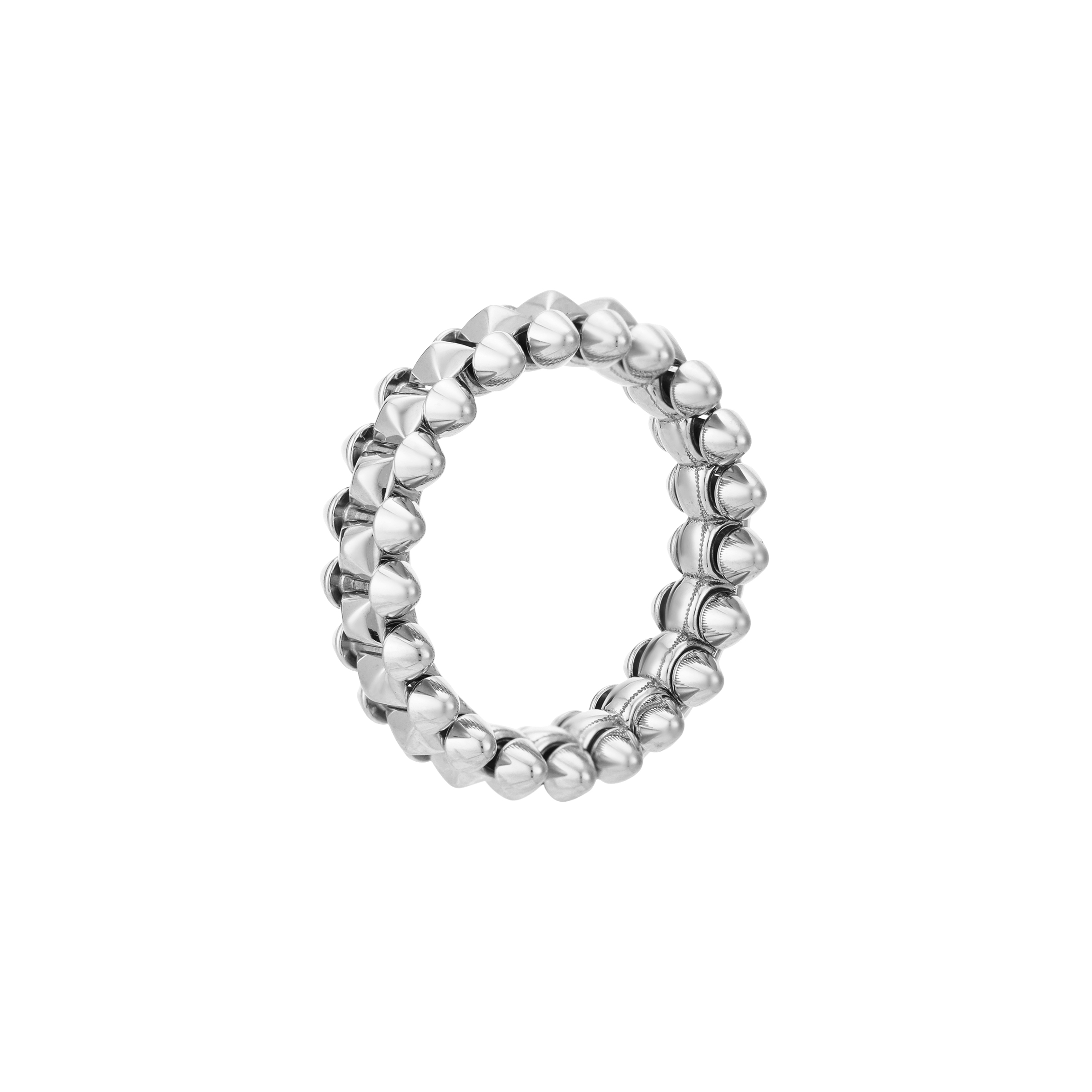 Cartier Geometric Logo Engraved Platinum Ring, Unisex Couple Design - Silver. omh202