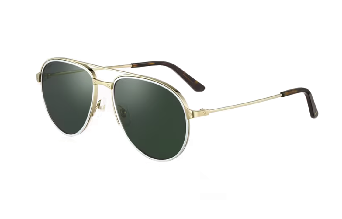 Cartier Gold Aviator Sunglasses Unisex Windproof Lightweight Frame. ESW00573