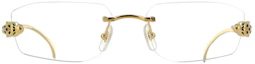 Lookbook Gafas Ópticas Unisex Cartier Oro Pantera Rectangular Metal. CT0494O001