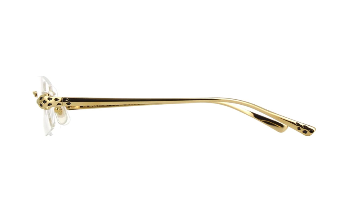 Shop Gafas Ópticas Unisex Cartier Oro Pantera Rectangular Metal. CT0494O001