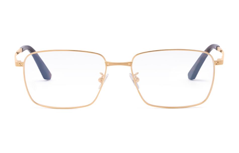 Lookbook Cartier金色鈦金屬矩形男士光學眼鏡框 CT0320OA-001