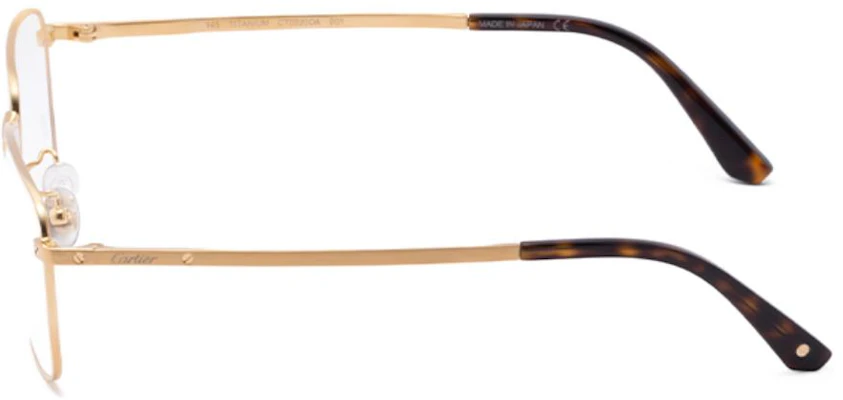 Cartier金色鈦金屬矩形男士光學眼鏡框 CT0320OA-001 Shop Cartier金色鈦金屬矩形男士光學眼鏡框 CT0320OA-001